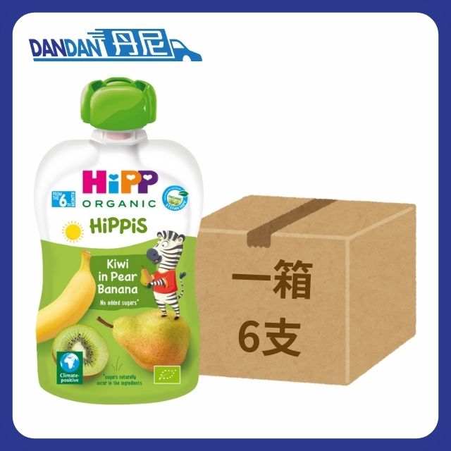 1箱6支裝｜HiPP 喜寶｜有機奇異果洋梨香蕉果蓉唧唧裝｜100G｜840