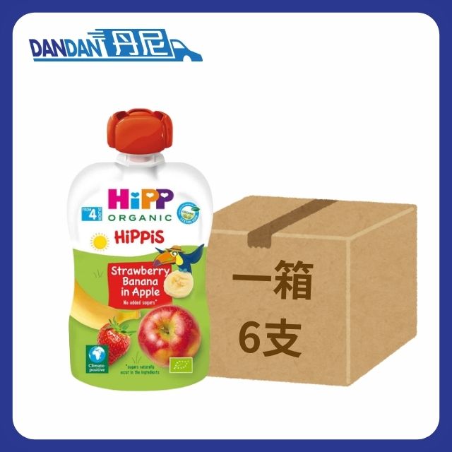 1箱6支裝｜HiPP 喜寶｜有機士多啤梨香蕉蘋果果蓉唧唧裝｜100G｜843