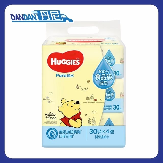 Huggies 好奇 | 天然加厚嬰兒濕紙巾 | 一袋4包 | 每包30片共120片｜888