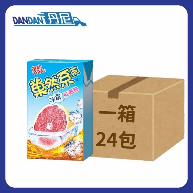 【1箱24包】Vita 維他-菓然系冰震西柚茶 (250mL x6包裝)｜3995