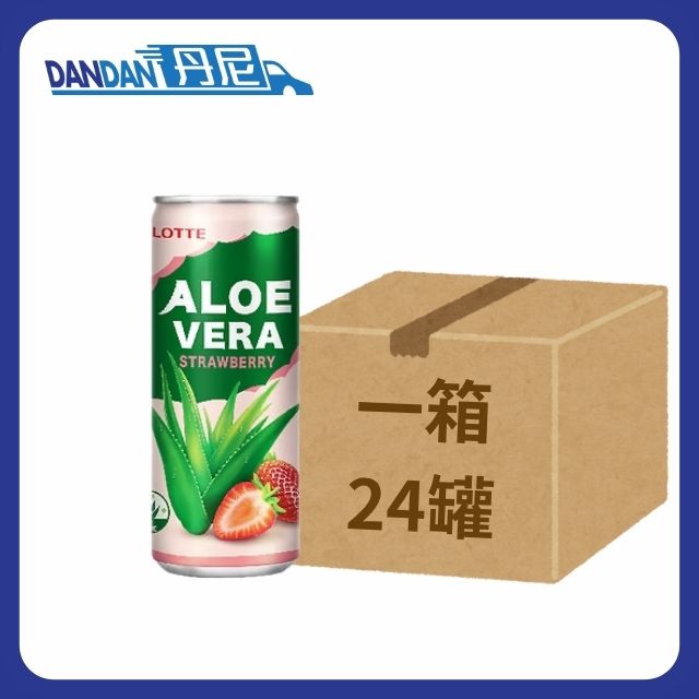 【1箱24罐】Lotte樂天-士多啤梨味蘆薈飲品 (250mL x6罐裝)｜4015