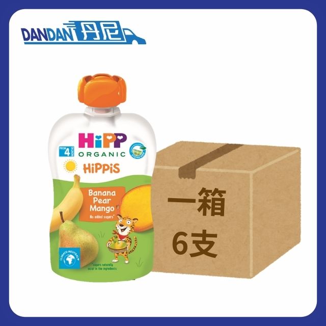 1箱6支裝｜HiPP 喜寶｜有機香蕉啤梨芒果果蓉唧唧裝｜100G｜7170