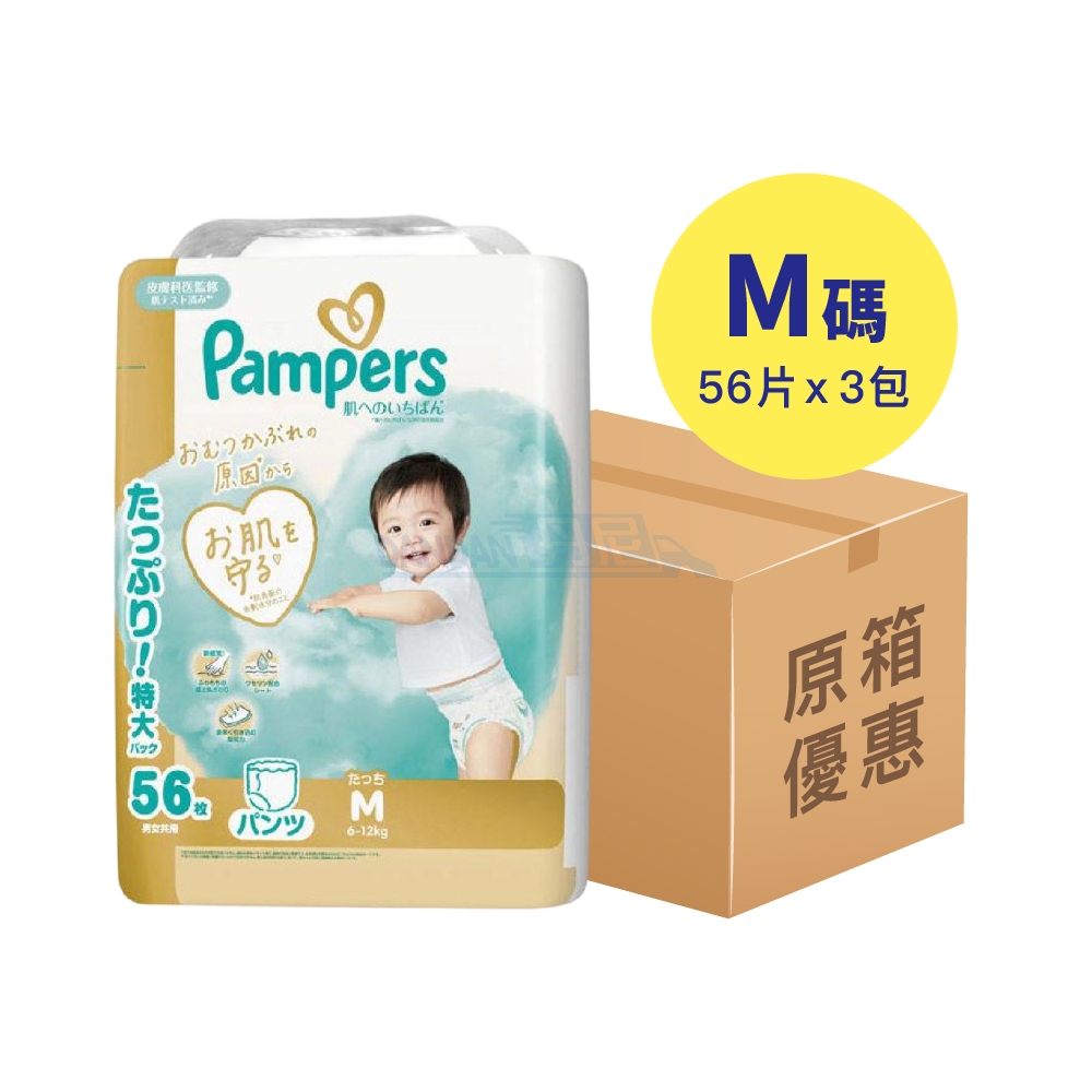 【1箱3包】Pampers - 學習褲拉拉褲M碼56片(大容量)｜28967