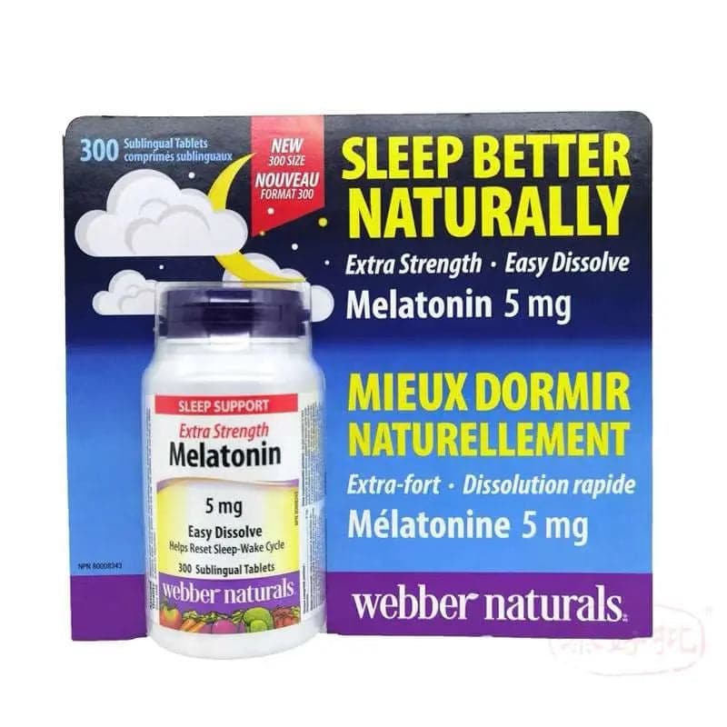 [加拿大版］Webber Naturals 特強甜睡 褪黑激素 (5 毫克) 300 粒